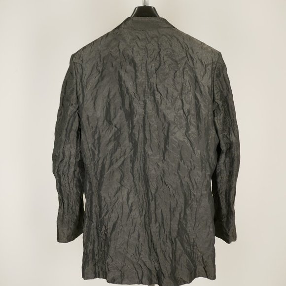 Yohji Yamamoto Pour Homme Spring 1999 Runway Crinkled Steel Blend Jacket (M) - Picture 3 of 7
